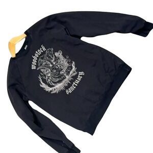 Royal Apparel Cotton Sweatshirt Womens Small Woodstock Graphic Indie Retro